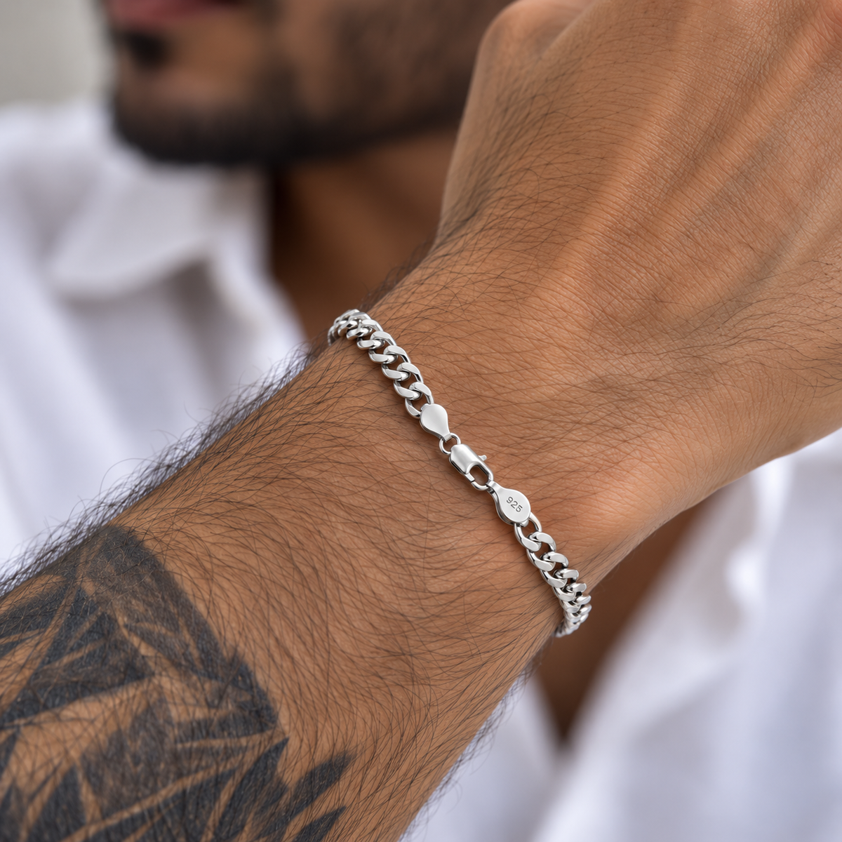 Curb Link Sterling Silver Bracelet