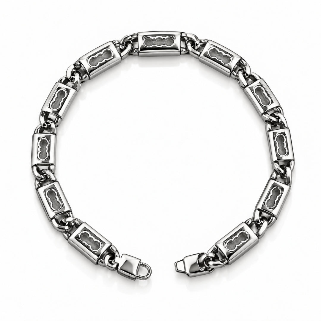 Trefoil Link Sterling Silver Bracelet