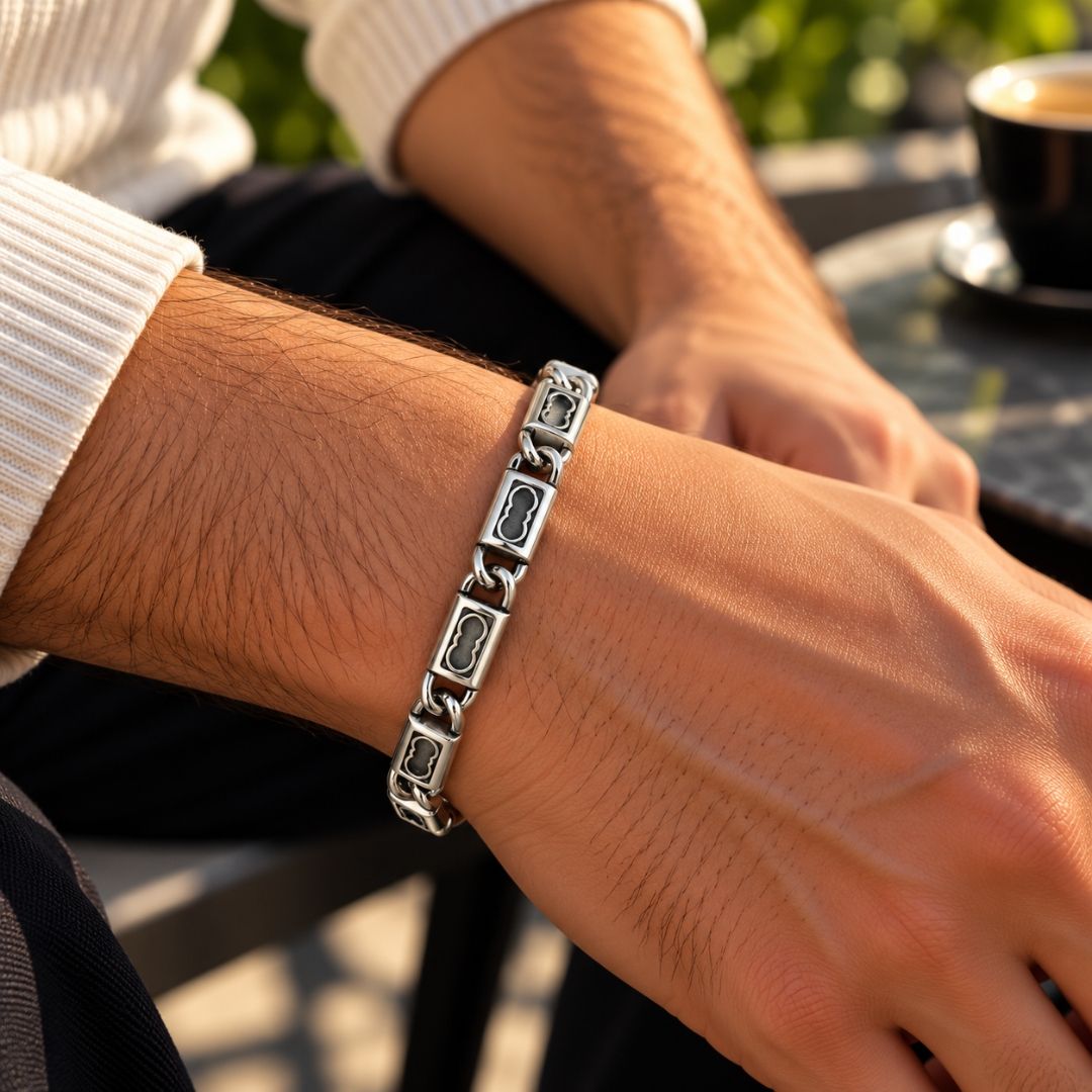Trefoil Link Sterling Silver Bracelet