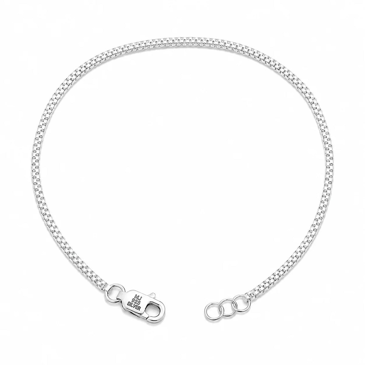 92.5 Sterling Silver Box Chain Bracelet