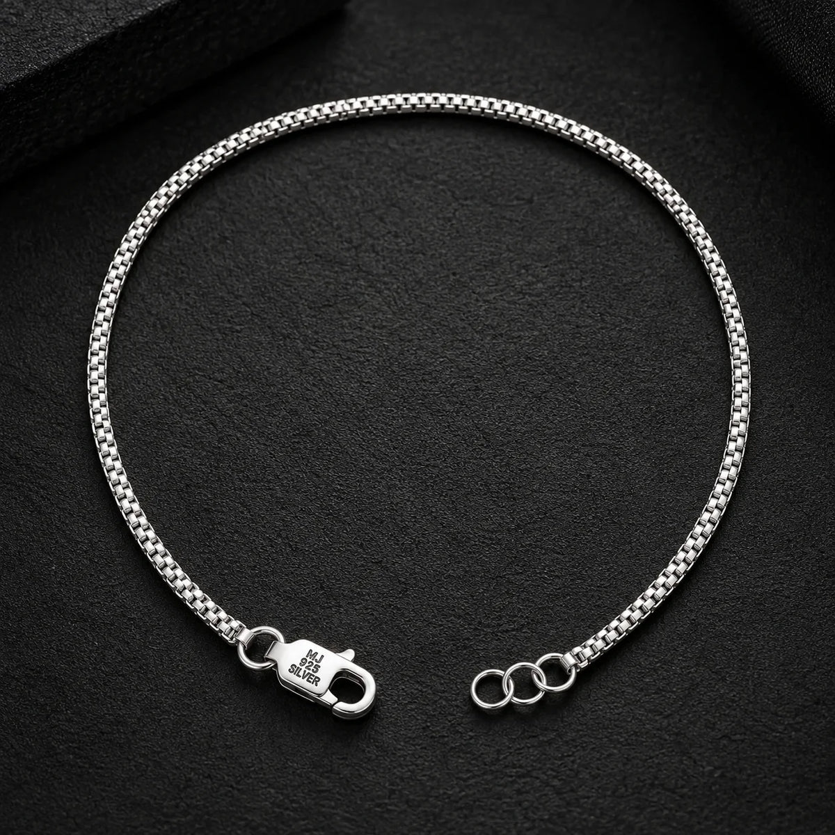 92.5 Sterling Silver Box Chain Bracelet