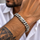Branch Motif Curb Sterling Silver Bracelet