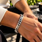 Branch Motif Curb Sterling Silver Bracelet