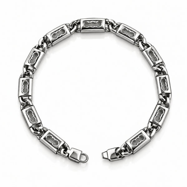 Trefoil Link Sterling Silver Bracelet