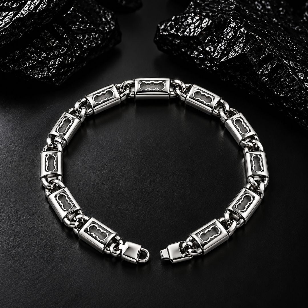 Trefoil Link Sterling Silver Bracelet