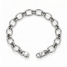 Double-Rim Oval Link Sterling Silver Bracelet