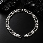 Alternating Curb Oval Sterling Silver Bracelet