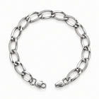 Dual Texture Oval Sterling Silver Bracelet