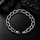 Dual Texture Oval Sterling Silver Bracelet