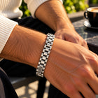 Rectangular Panel Sterling Silver Bracelet
