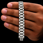 Rectangular Panel Sterling Silver Bracelet