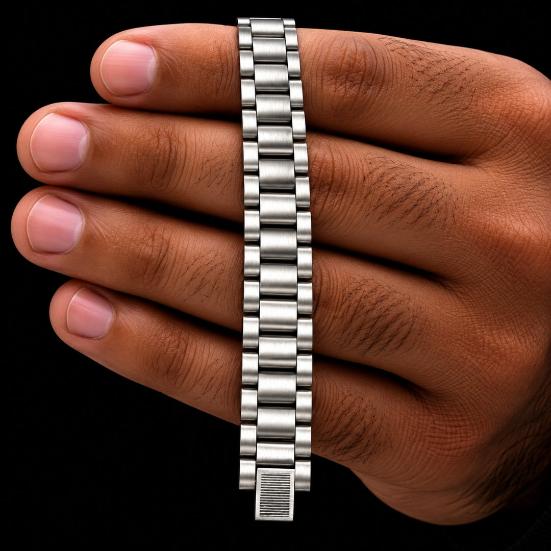 Rectangular Panel Sterling Silver Bracelet