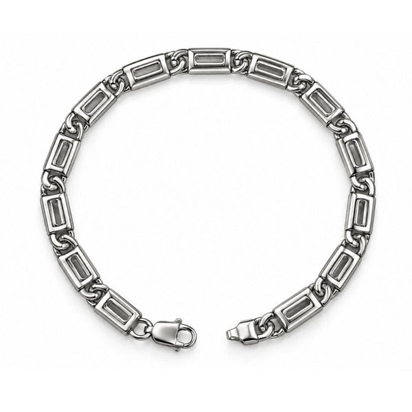 Cadence Geometric Link 925 Sterling Silver Bracelet