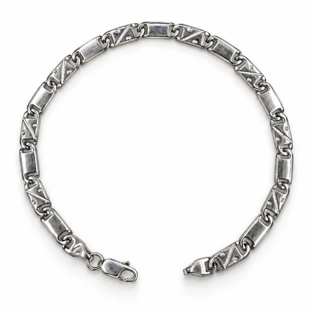 Forge Geometric Link 925 Sterling Silver Bracelet