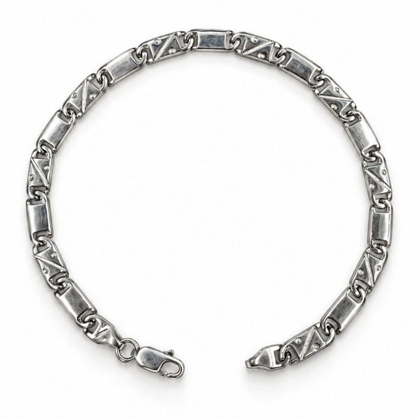 Forge Geometric Link 925 Sterling Silver Bracelet