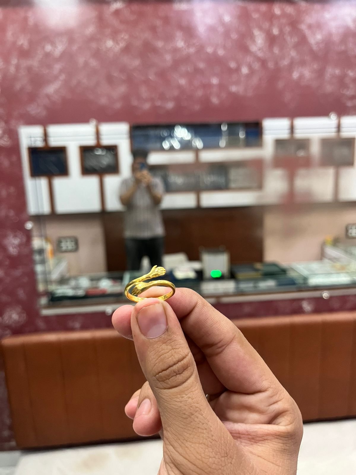 Girls hug ring with gold finish - 925 Silver - Mittal Jewellers