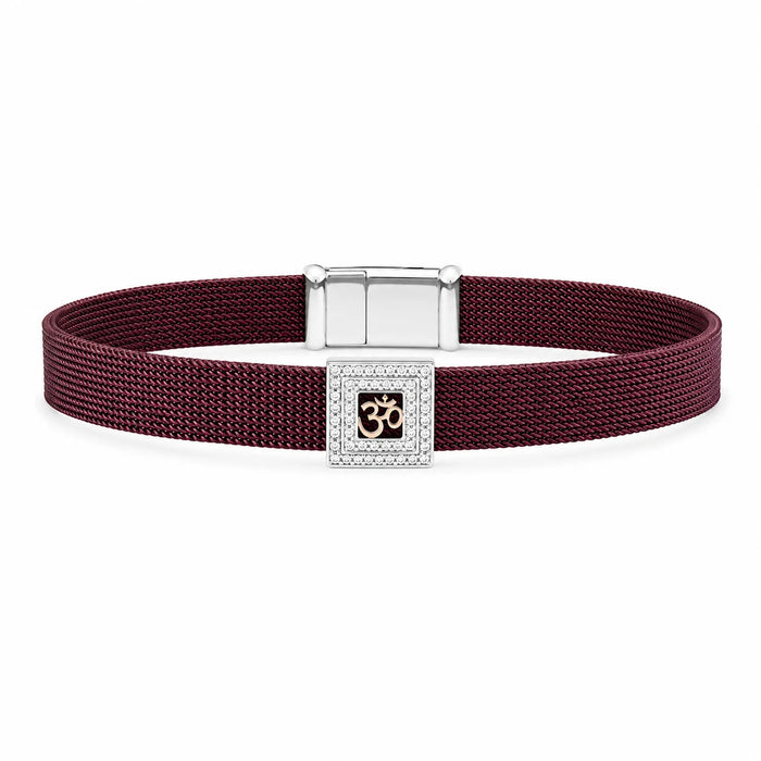 Om Radiance Mesh Sterling Silver Bracelet