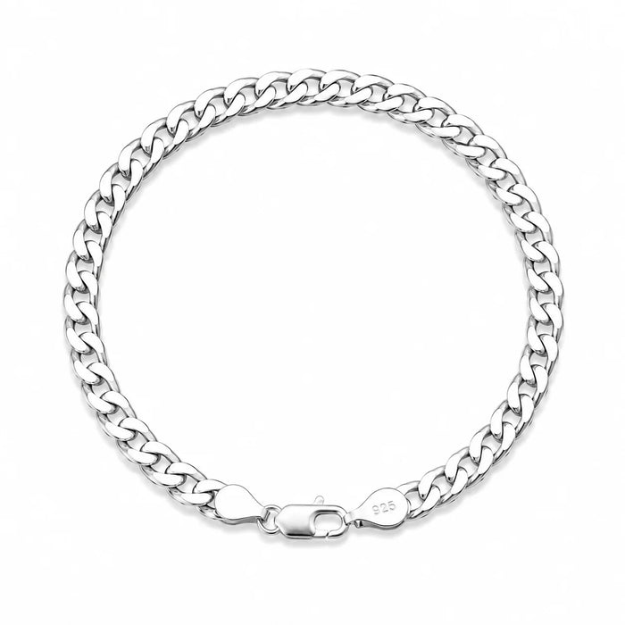 Curb Link Sterling Silver Bracelet