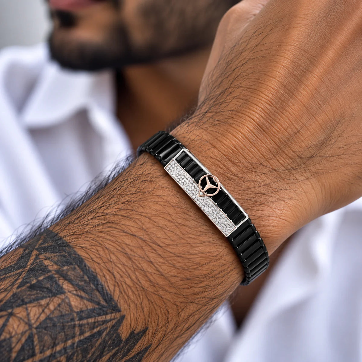 NOIR Stretch Sterling Silver Bracelet