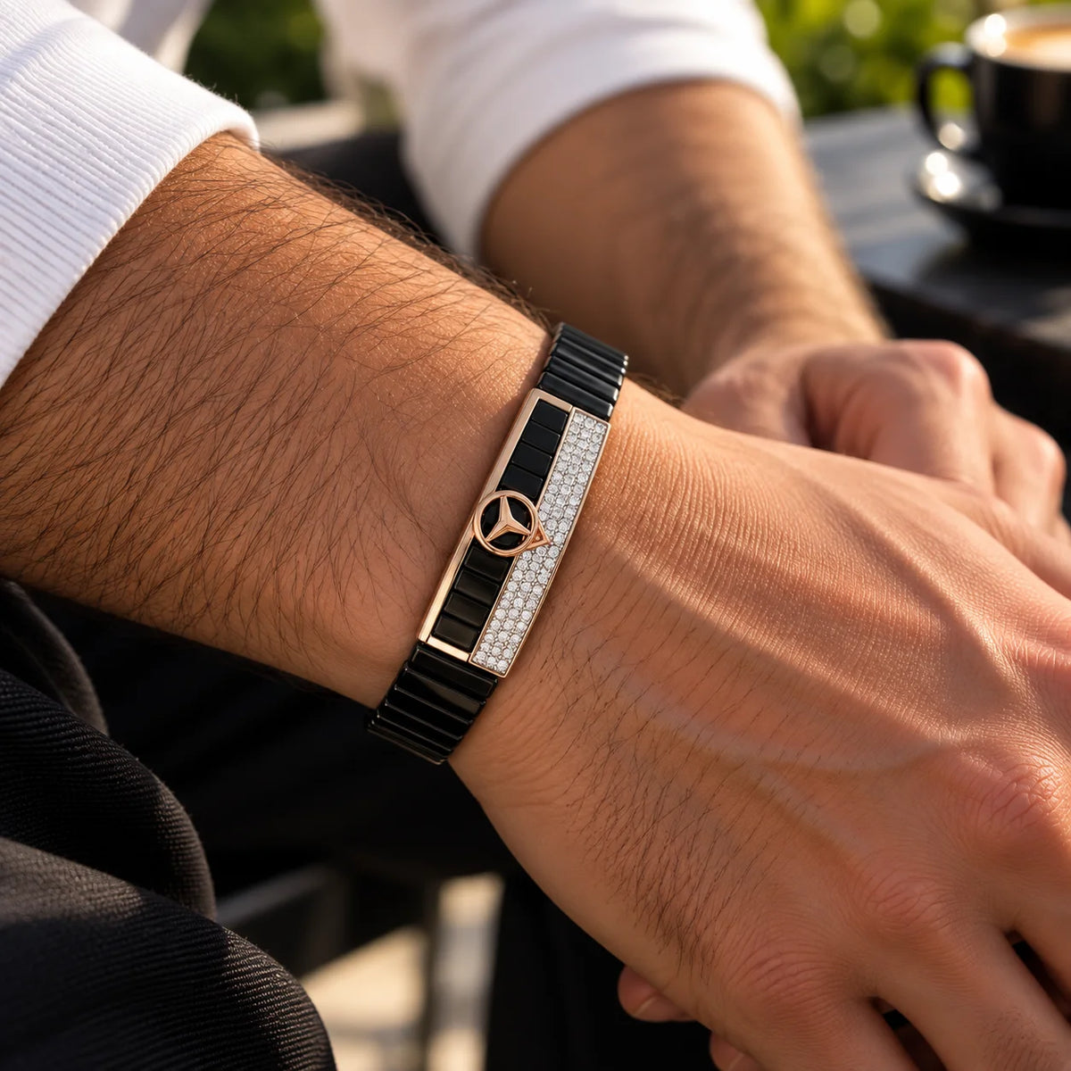 Royal Rolex Rose Gold Sterling Silver Bracelet