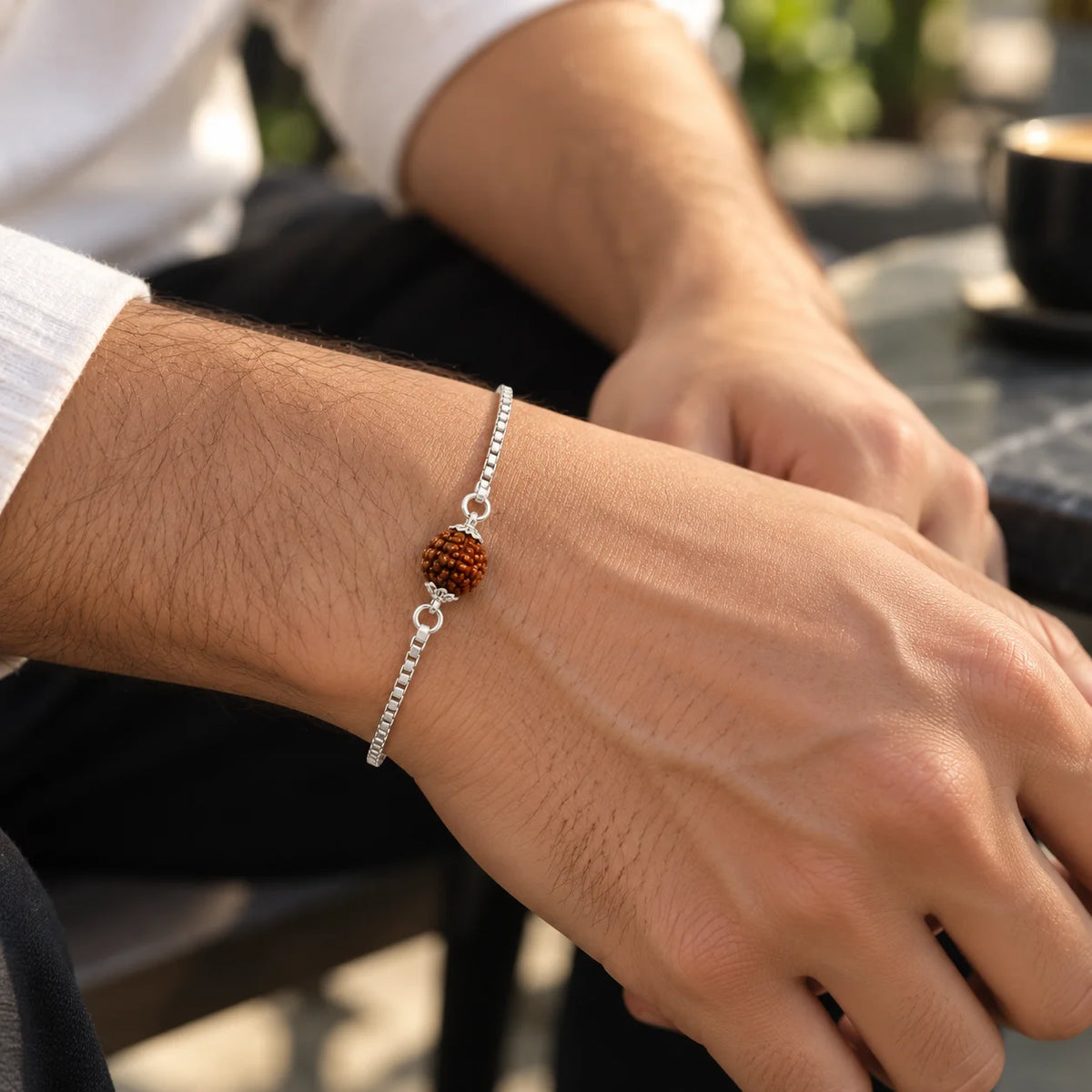Rudraksha Sterling Silver Bracelet