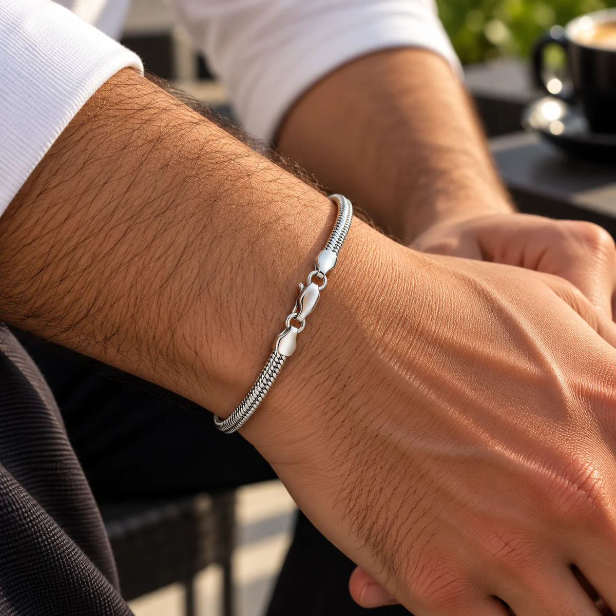 Italian Snake Chain Sterling Silver Bracelet