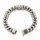 Branch Motif Curb Sterling Silver Bracelet